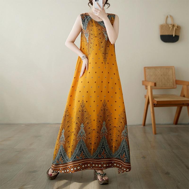 Новое винтажное хлопковое атласное платье без рукавов больших размеров для женщин, повседневное свободное длинное летнее платье жёлтый
Новое винтажное хлопковое атласное платье без рукавов больших размеров для женщин, повседневное свободное длинное летнее платье жёлтый