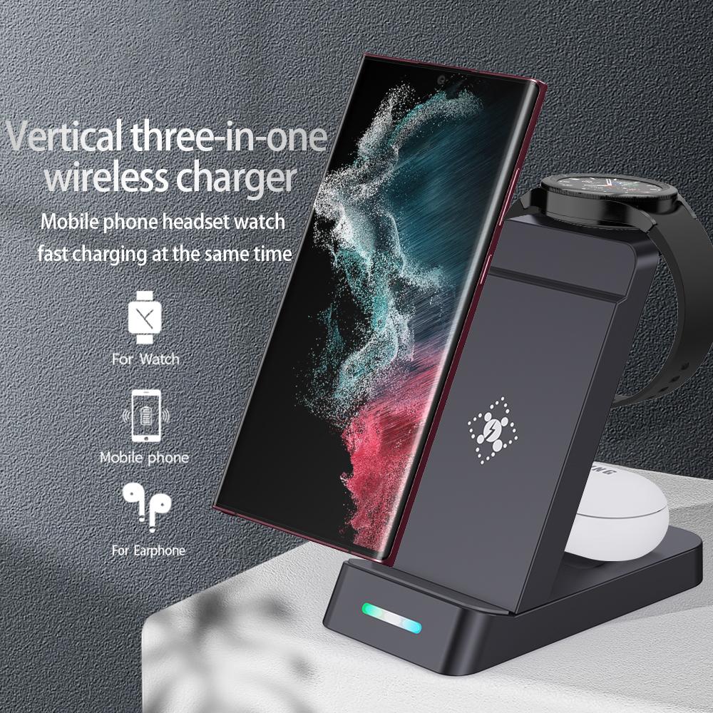 B-20A 3 in 1 Wireless Charger for Samsung Watch/Phone/Earphones Wireless Charging Stand Black
B-20A 3 in 1 Wireless Charger for Samsung Watch/Phone/Earphones Wireless Charging Stand Black