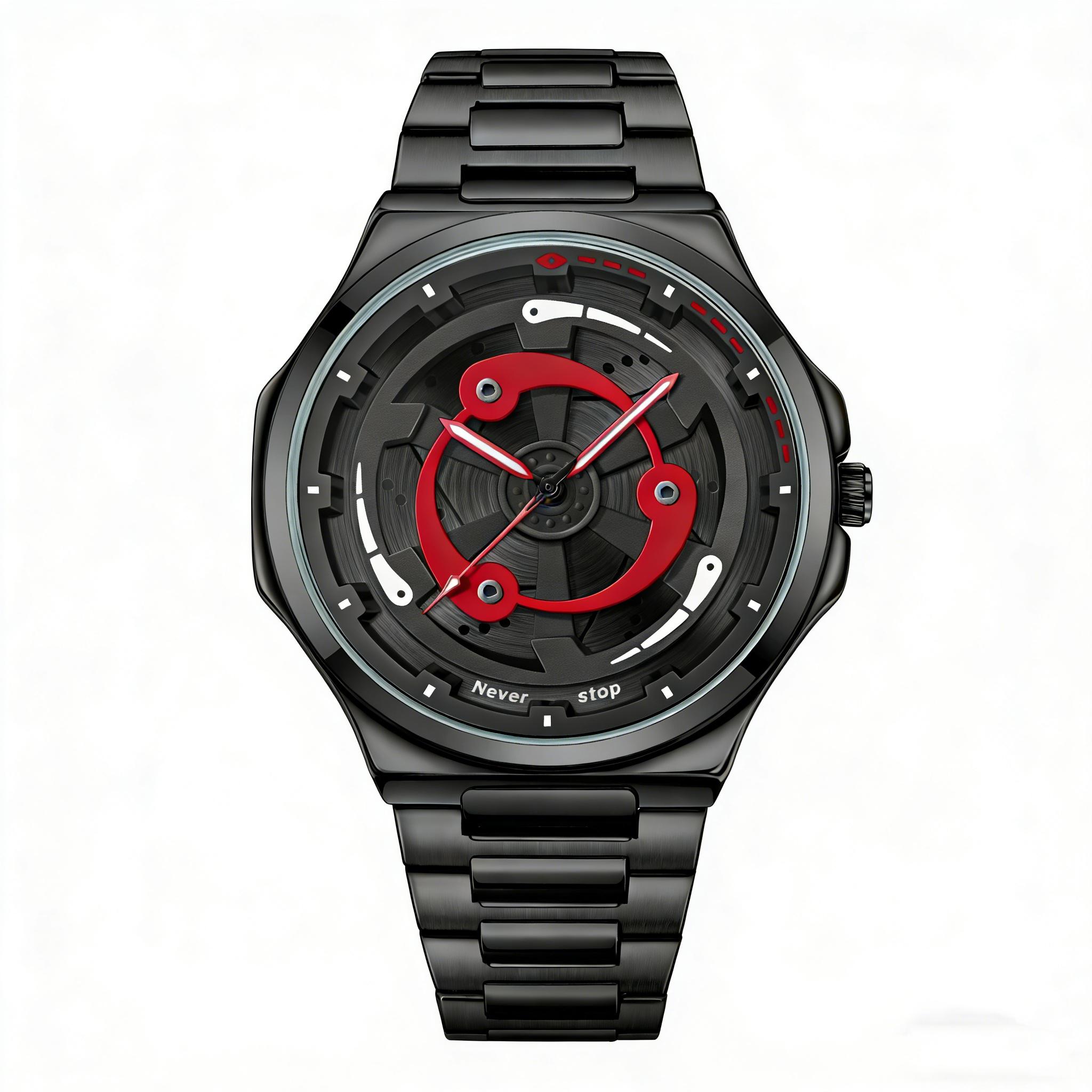 New High-End Men s Steel Belt Watch with Fashionable Sports Style Rotating Dial Design Quartz Watch
New High-End Men s Steel Belt Watch with Fashionable Sports Style Rotating Dial Design Quartz Watch