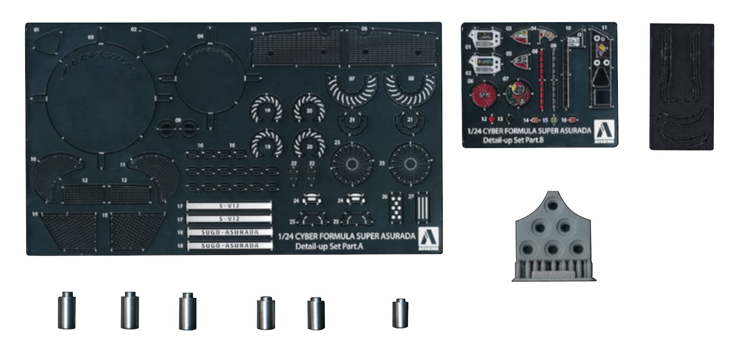 Aoshima Bunka Kyozai Cyber Formula Super Asurada 01 Detail Up Parts Set Scale Plastic Model Parts 1/24
Aoshima Bunka Kyozai Cyber Formula Super Asurada 01 Detail Up Parts Set Scale Plastic Model Parts 1/24