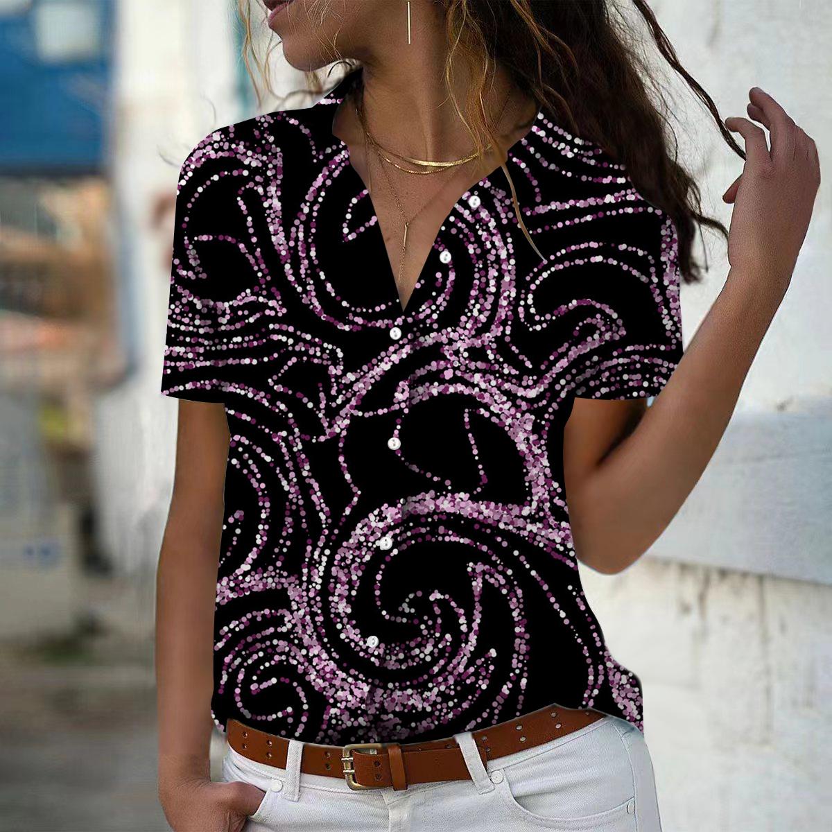 2025 Summer New Fashion Women s Line Printed Short Sleeve V-neck Casual Button-down Shirt Top XS фіолетовий
2025 Summer New Fashion Women s Line Printed Short Sleeve V-neck Casual Button-down Shirt Top XS фіолетовий