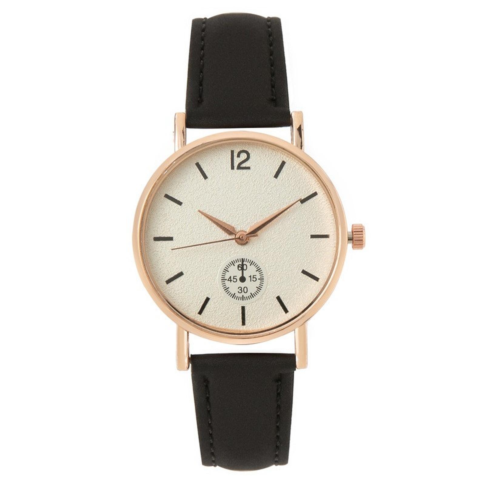 Женские модные кожаные часы One Size чёрный
Женские модные кожаные часы One Size чёрный