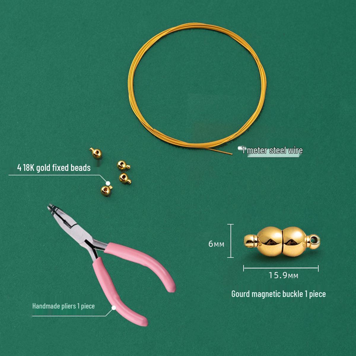Pearl Necklace Clasp Kit with Steel Threading Wire, Strong Magnetic Connector for DIY Beading with Small Rice Beads.
Pearl Necklace Clasp Kit with Steel Threading Wire, Strong Magnetic Connector for DIY Beading with Small Rice Beads.