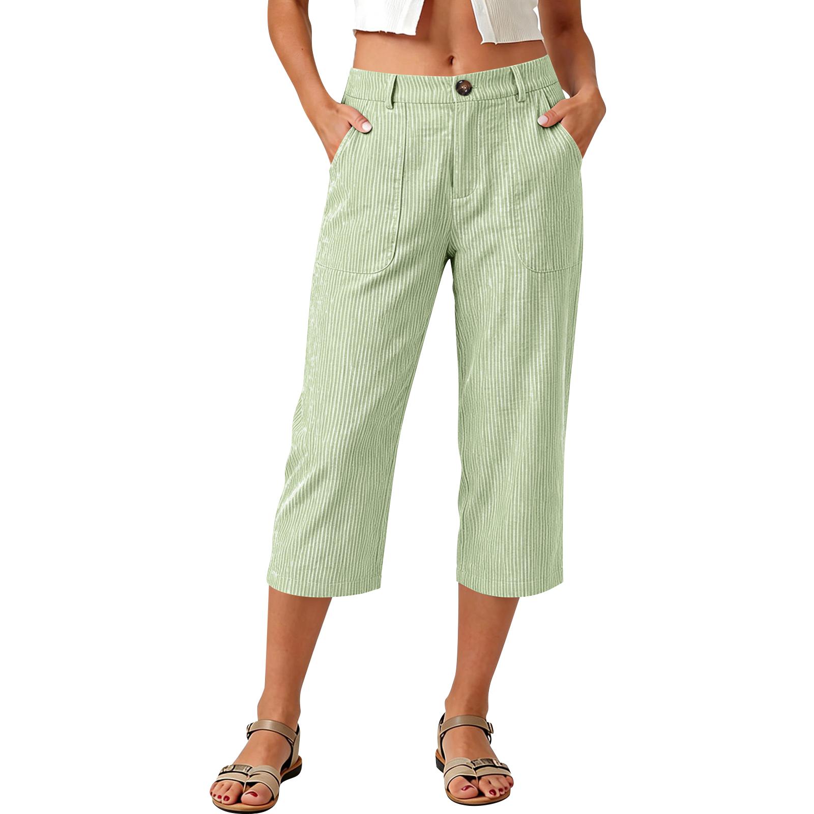 Women High Waist Casual Capris Pants with Pockets Lightweight Striped Cropped Trousers for Outdoor and Everyday Wear XXL зелений
Women High Waist Casual Capris Pants with Pockets Lightweight Striped Cropped Trousers for Outdoor and Everyday Wear XXL зелений