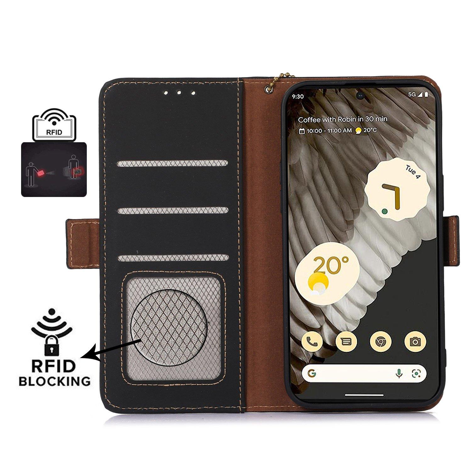 For Google Pixel 7a RFID Blocking Phone Cover Genuine Cow Leather Case with Stand Wallet Coffee
For Google Pixel 7a RFID Blocking Phone Cover Genuine Cow Leather Case with Stand Wallet Coffee