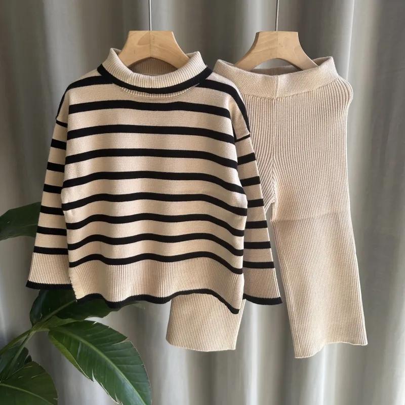 Костюм для девочек из хлопка, вязаный свитер + трикотажные штаны, удобный комплект из двух предметов 140
Костюм для девочек из хлопка, вязаный свитер + трикотажные штаны, удобный комплект из двух предметов 140