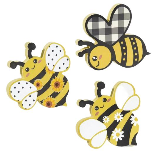 3 Pcs Wooden Bee Table Sign Spring Honey Bee Tabletop Block Sign Farmhouse Bee Centerpiece for Tiered Tray Home Mantel Shelf Desk Decor Size#3pcs
3 Pcs Wooden Bee Table Sign Spring Honey Bee Tabletop Block Sign Farmhouse Bee Centerpiece for Tiered Tray Home Mantel Shelf Desk Decor Size#3pcs