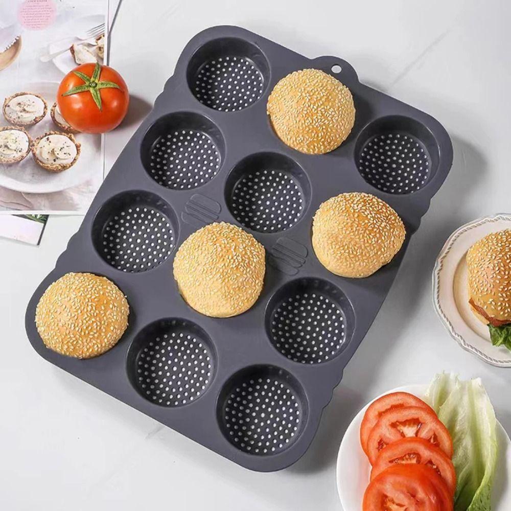 Heat Resistant Silicone Hamburger Bun Mold Food Grade Bread Loaf Making Pan Kitchen Use сірий
Heat Resistant Silicone Hamburger Bun Mold Food Grade Bread Loaf Making Pan Kitchen Use сірий