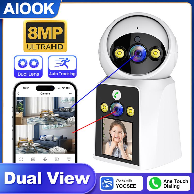 AIOOK Домашняя камера безопасности HD 8MP с двумя объективами WIFI IP-видеонаблюдение с экраном говорящая камера YOOSEE APP Двусторонний домофон Обнаружение движения ночного видения
AIOOK Домашняя камера безопасности HD 8MP с двумя объективами WIFI IP-видеонаблюдение с экраном говорящая камера YOOSEE APP Двусторонний домофон Обнаружение движения ночного видения