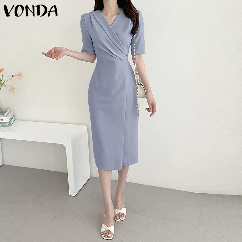 VONDA женские однотонные миди-платья с v-образным вырезом и короткими рукавами, плиссированные с разрезом и талией 5XL серый
VONDA женские однотонные миди-платья с v-образным вырезом и короткими рукавами, плиссированные с разрезом и талией 5XL серый