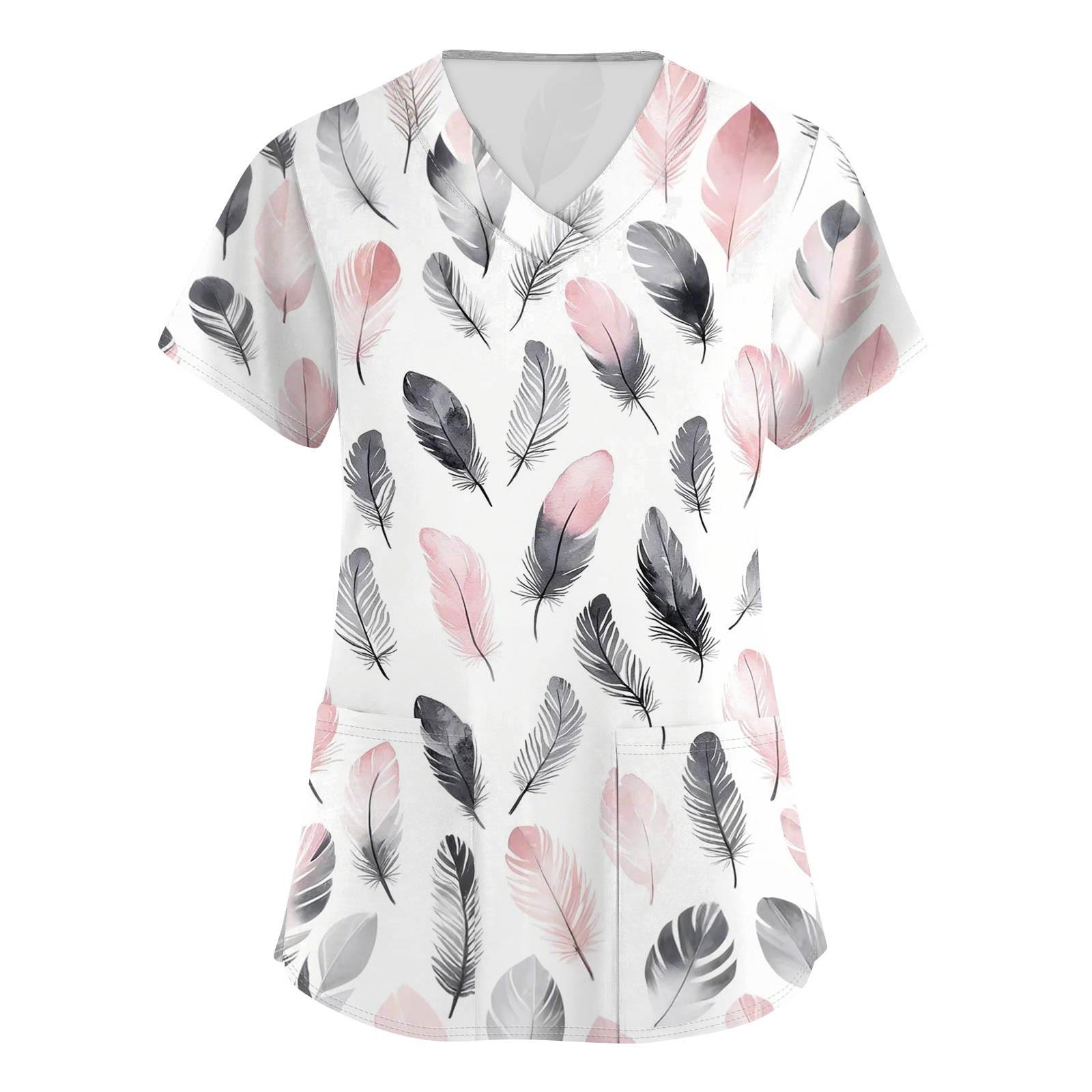 Женская модная рабочая одежда с короткими рукавами с принтом и верхом с двойными карманами XL
Женская модная рабочая одежда с короткими рукавами с принтом и верхом с двойными карманами XL