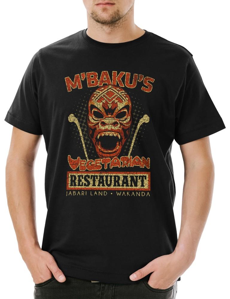 M Baku s Vegetarian Restaurant Men s T-Shirt Black Kingdom Chadwick Panther 4XL
M Baku s Vegetarian Restaurant Men s T-Shirt Black Kingdom Chadwick Panther 4XL