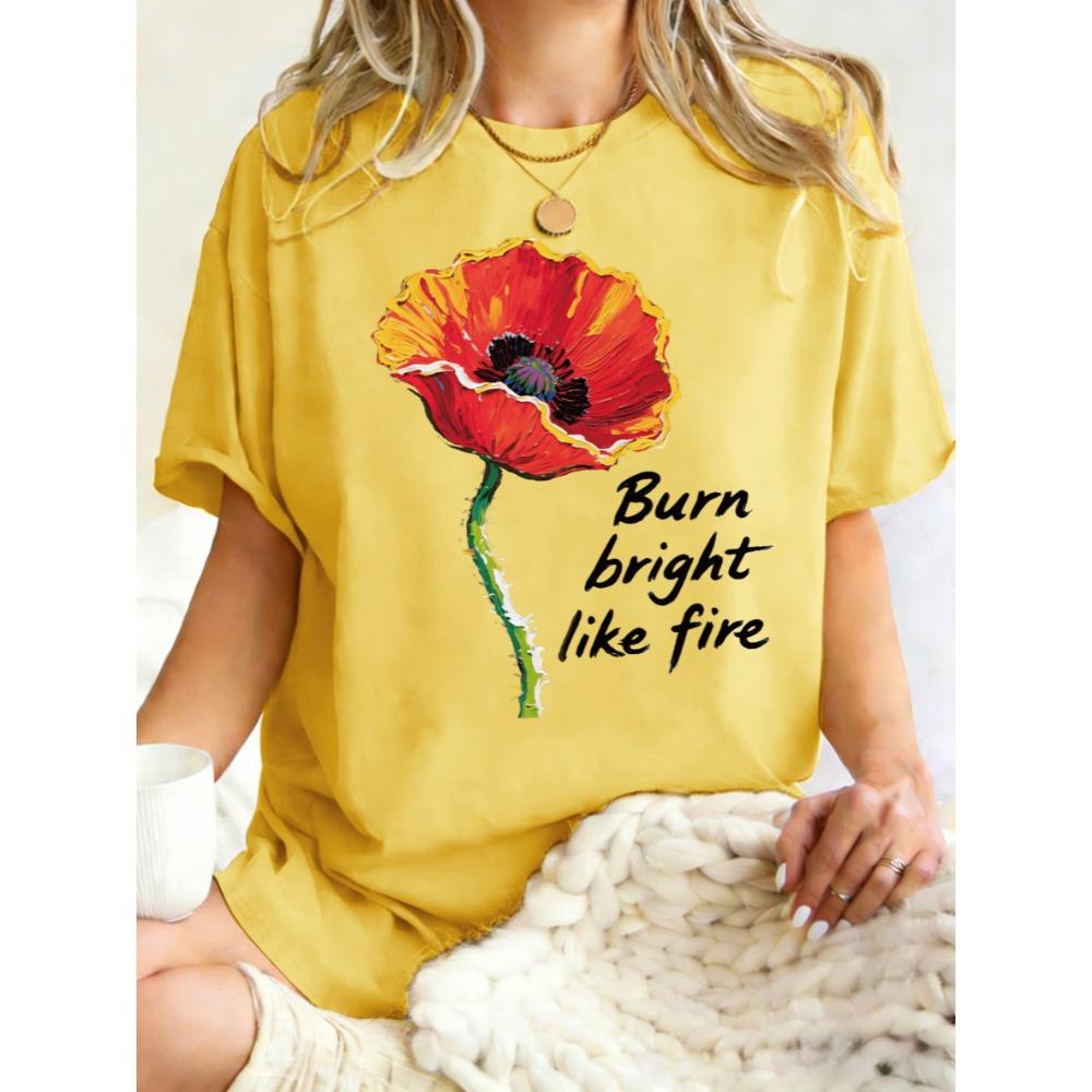 Burn Bright Like Fire Flower Prints Short Sleeve Women Cotton Y2K Crewneck T-Shirt Summer Loose T Shirt Soft Top 3XL
Burn Bright Like Fire Flower Prints Short Sleeve Women Cotton Y2K Crewneck T-Shirt Summer Loose T Shirt Soft Top 3XL