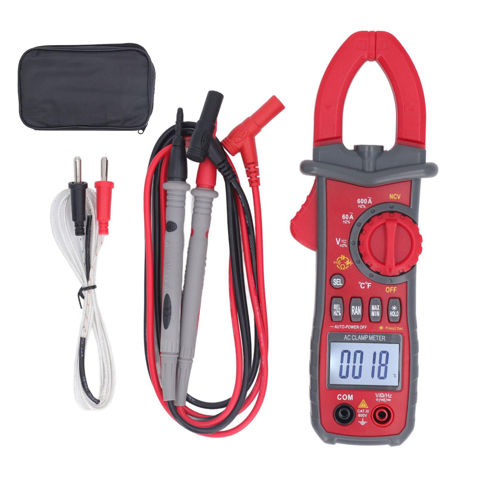 Clamp Multimeter Handheld High Accuracy Tester Kit AC DC Current Automatic with Backlight Digital
Clamp Multimeter Handheld High Accuracy Tester Kit AC DC Current Automatic with Backlight Digital