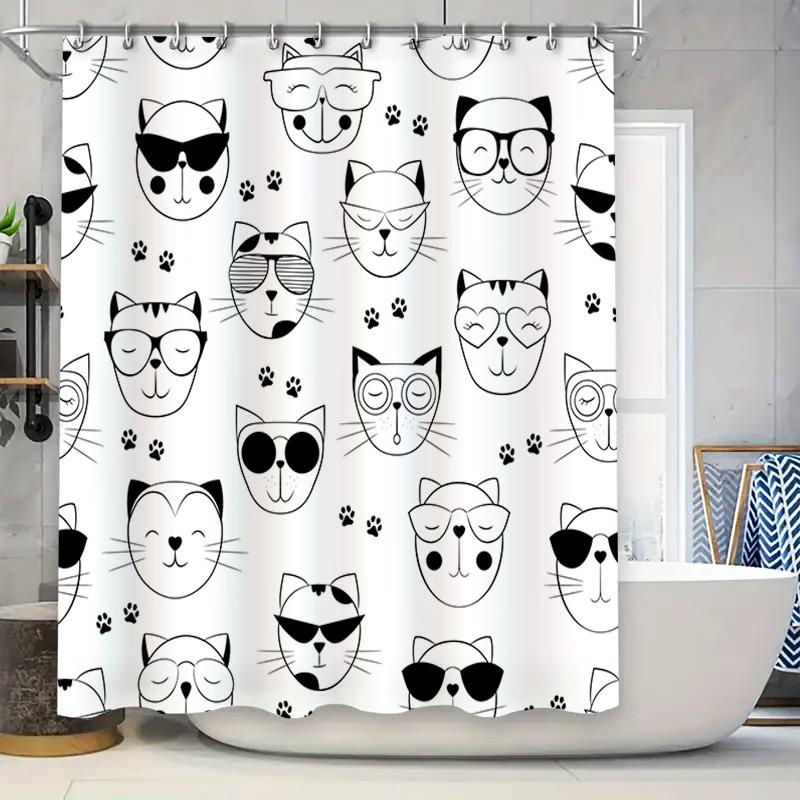 Cool Cats Shower Curtain Fashionable Bath Decor With Sunglasses And Glasses Design For Kitchen Or Bathroom W60H190(CM)-1 Pcs
Cool Cats Shower Curtain Fashionable Bath Decor With Sunglasses And Glasses Design For Kitchen Or Bathroom W60H190(CM)-1 Pcs