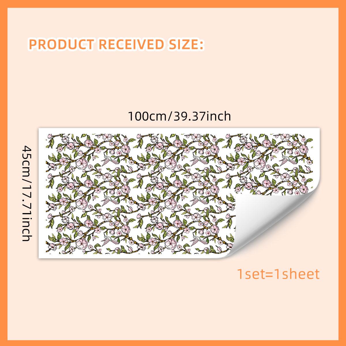 Xc8707 Розовый цветок Красочный солнечный свет Электростатическая наклейка Двусторонняя Визуальная наклейка для декора окна и стекла