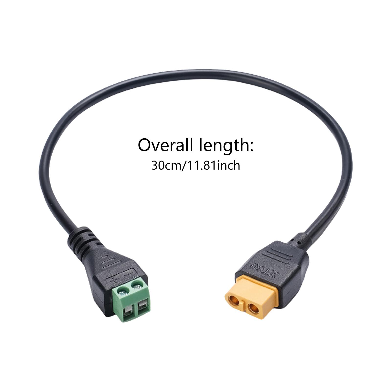 XT60 Female to 2-Pin Connector Cable Solderless Screw Fixed Design Quick Charging Extension Cord 30cm 1
XT60 Female to 2-Pin Connector Cable Solderless Screw Fixed Design Quick Charging Extension Cord 30cm 1