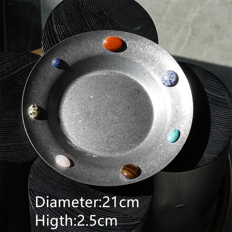Vintage Round Natural Stone Stainless Steel Plate Fruit Cup Tea Plate Bread Plate Dim Sum Plate Tableware Storage Plate
Vintage Round Natural Stone Stainless Steel Plate Fruit Cup Tea Plate Bread Plate Dim Sum Plate Tableware Storage Plate
