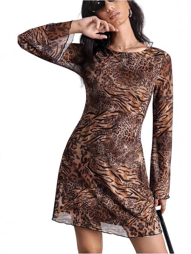 European Cross-border Double Layer Mesh Print Trumpet Sleeve Bodycon A-line Dress (2026) Double Extra Large коричневий
European Cross-border Double Layer Mesh Print Trumpet Sleeve Bodycon A-line Dress (2026) Double Extra Large коричневий