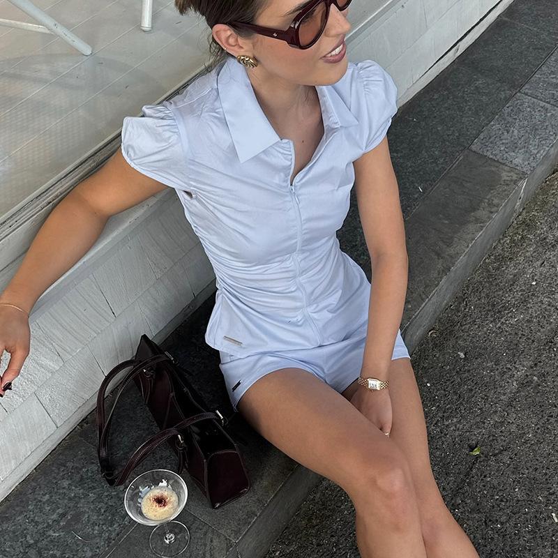 Shirt Women s Zipper Pleated Scheming Hot Girl Top Short Tight and Thin Bottoming Shirt L світло-синій колір
Shirt Women s Zipper Pleated Scheming Hot Girl Top Short Tight and Thin Bottoming Shirt L світло-синій колір