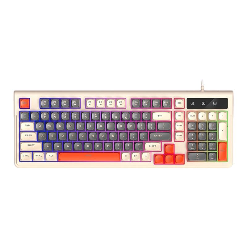 T-WOLF T13 Wired Gaming Keyboard Mechanical Feel 98-Keys Keyboard with RGB Backlit for Windows/Mac
T-WOLF T13 Wired Gaming Keyboard Mechanical Feel 98-Keys Keyboard with RGB Backlit for Windows/Mac