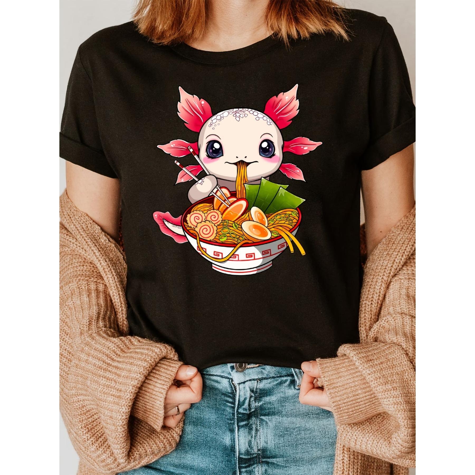 Cute Kawaii Ramen Lover Fashion Letter Print T-shirt, Short Sleeve Crew Neck Casual Top for Summer & Spring S чёрный
Cute Kawaii Ramen Lover Fashion Letter Print T-shirt, Short Sleeve Crew Neck Casual Top for Summer & Spring S чёрный
