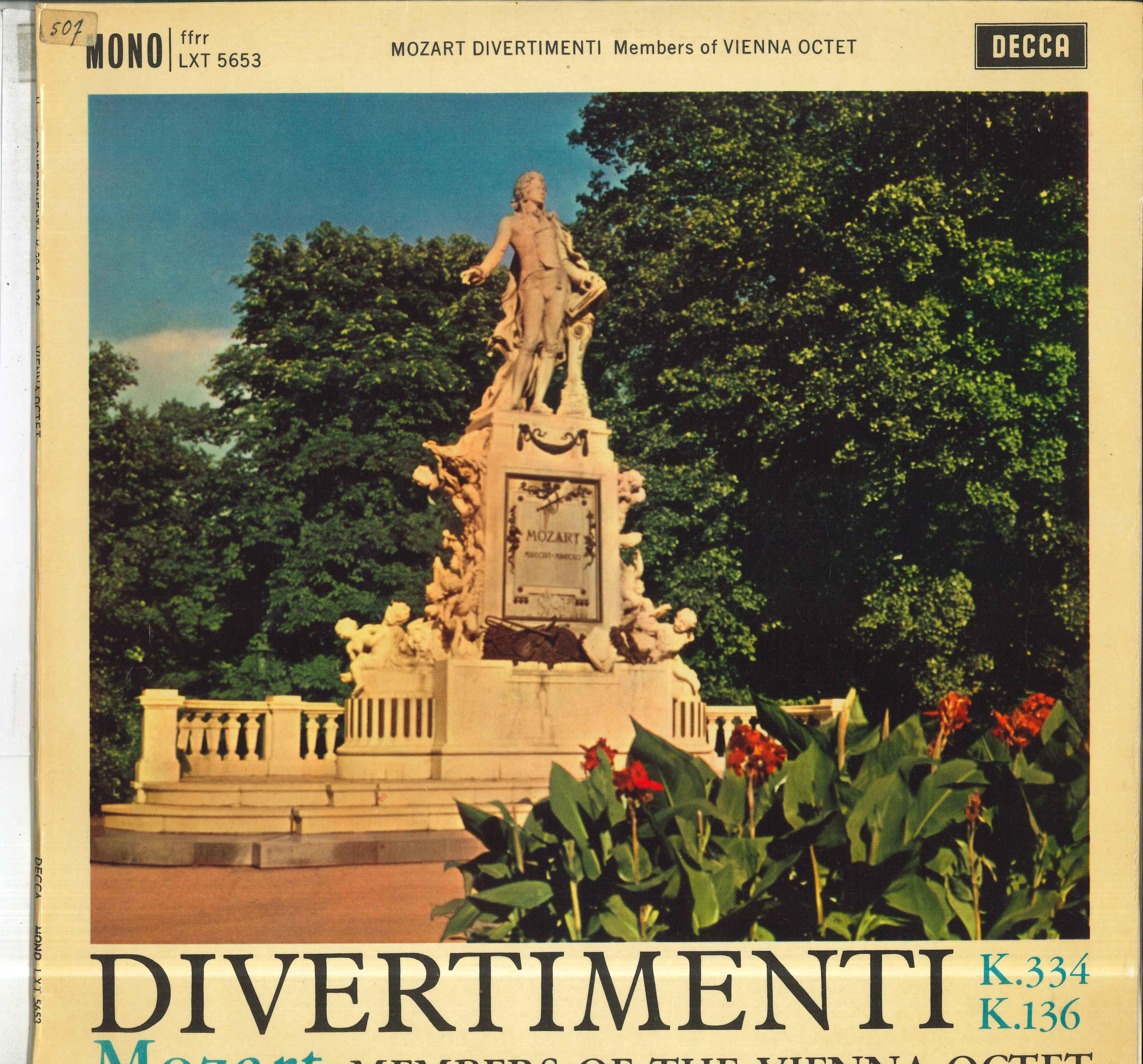 LP Record MEMBER OF THE VIENNA OCTET Mozart Divertimento In D Major No17 LXT5653 DECCA 1962 UK Classical Used
LP Record MEMBER OF THE VIENNA OCTET Mozart Divertimento In D Major No17 LXT5653 DECCA 1962 UK Classical Used