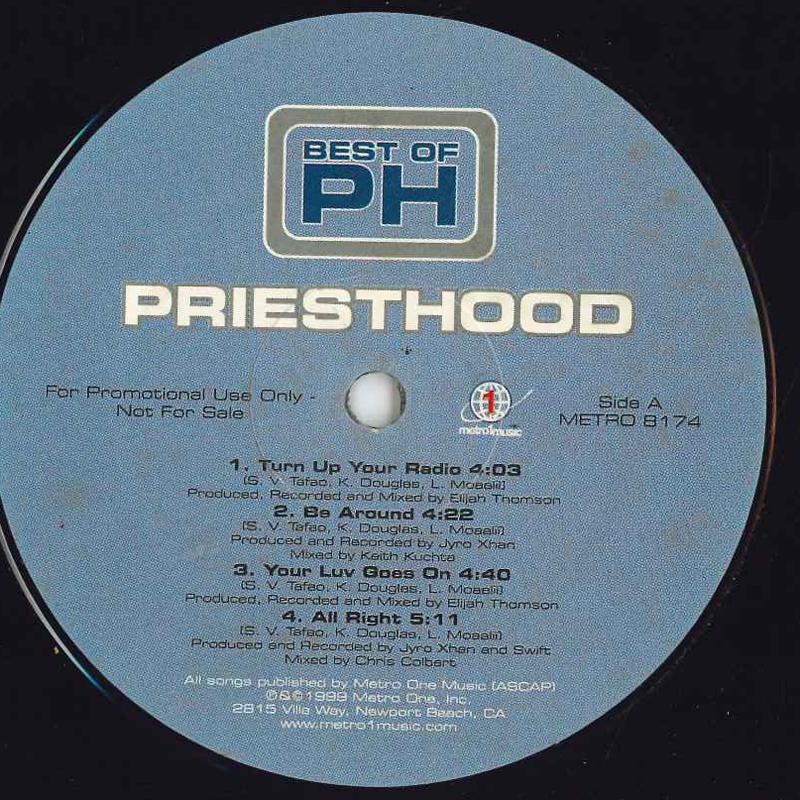 12inch Record PRIESTHOOD - Turn Up Your Radio METRO8174 METRO ONE 2002 US Rap & Hip-Hop/R&B Used
12inch Record PRIESTHOOD - Turn Up Your Radio METRO8174 METRO ONE 2002 US Rap & Hip-Hop/R&B Used