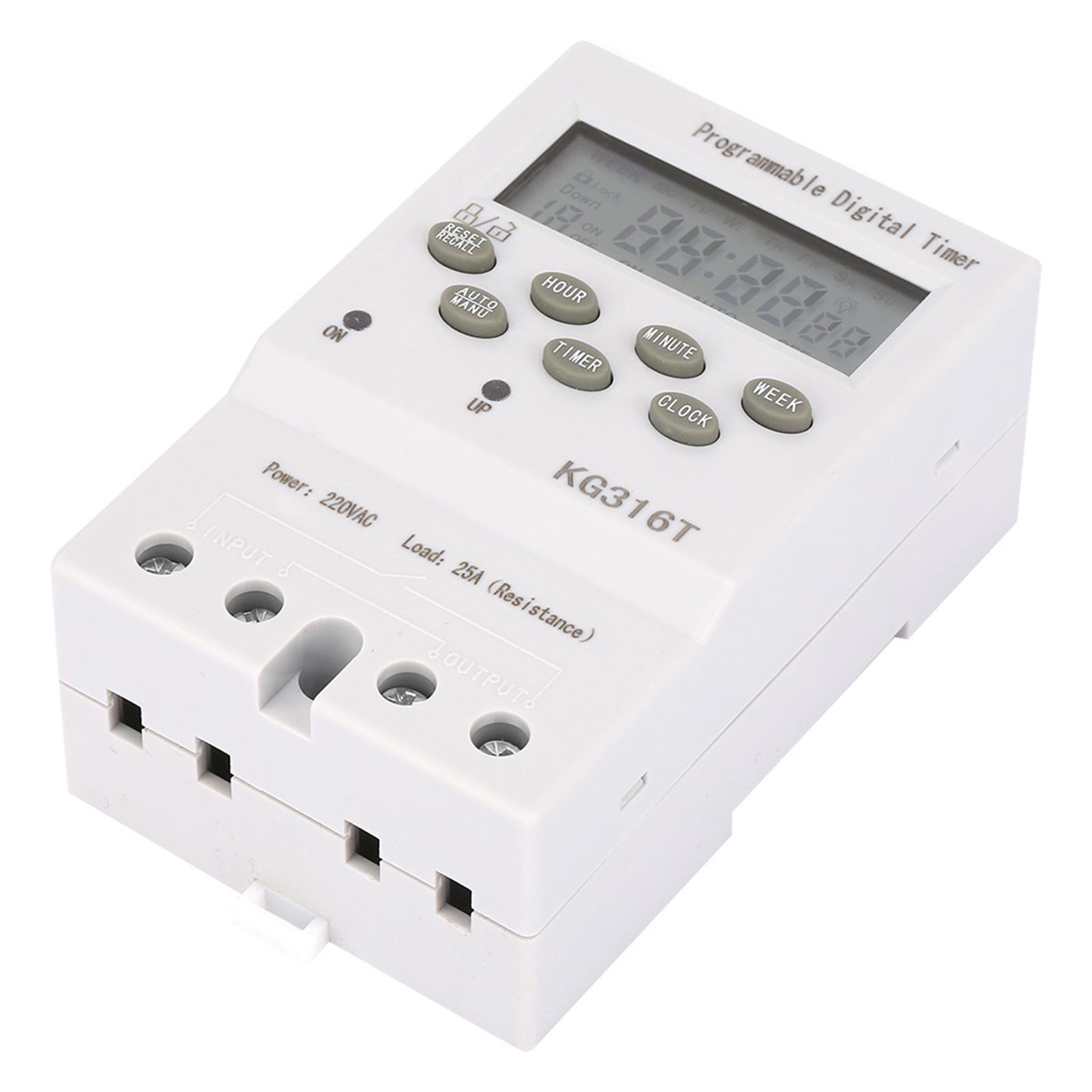 KG316T 220V Microcomputer Time Control Switch Programmable Automatic Digital Timer Switch
KG316T 220V Microcomputer Time Control Switch Programmable Automatic Digital Timer Switch