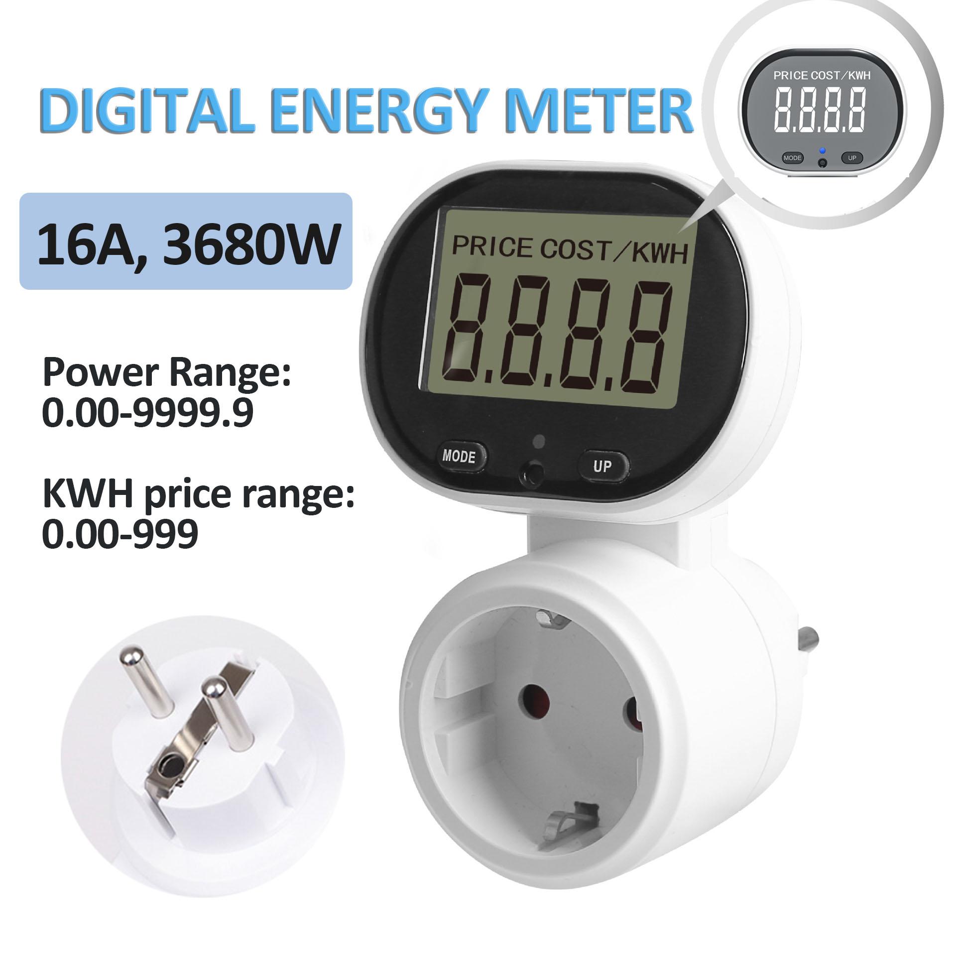 16A 3680W Electricity Power Meter Wattmeter Digital Energy Meter Socket with VA Backlit Electric Tester EU Socket Power Tester
16A 3680W Electricity Power Meter Wattmeter Digital Energy Meter Socket with VA Backlit Electric Tester EU Socket Power Tester