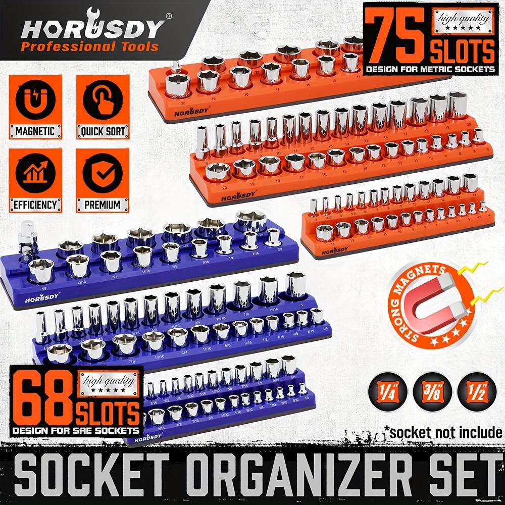 6-Piece Magnetic Socket Organizer Set Magnetic Socket Holder 1/4 3/8 1/2 Socket Holds 143 Pieces Magnetic Socket Trays 6PCS чорний
6-Piece Magnetic Socket Organizer Set Magnetic Socket Holder 1/4 3/8 1/2 Socket Holds 143 Pieces Magnetic Socket Trays 6PCS чорний