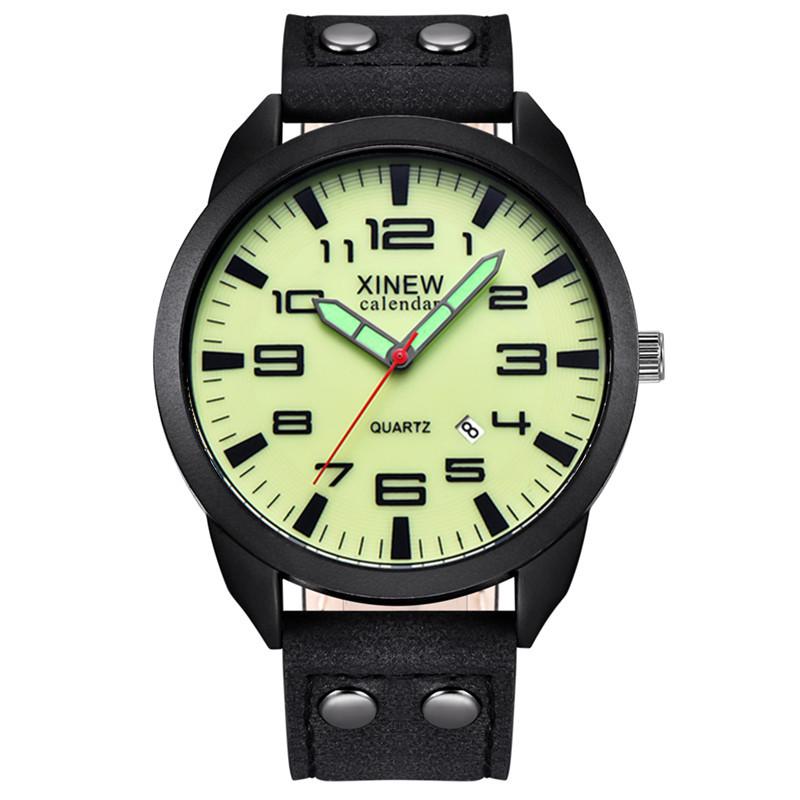 Мужские военные спортивные кварцевые часы с кожаным ремешком и функцией календаря
Мужские военные спортивные кварцевые часы с кожаным ремешком и функцией календаря