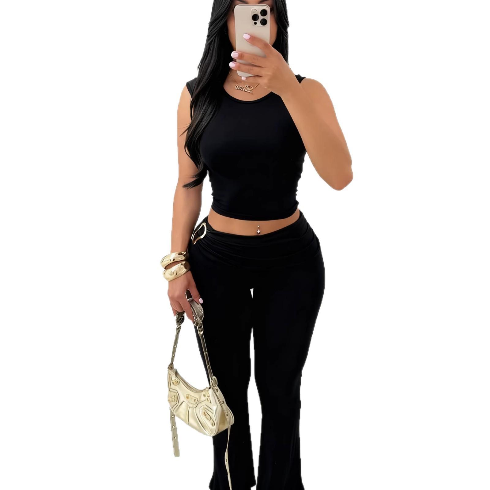 Women s Summer 2026 Sleeveless Crop Top & High Waist Bodycon Long Pants Set M чорний
Women s Summer 2026 Sleeveless Crop Top & High Waist Bodycon Long Pants Set M чорний