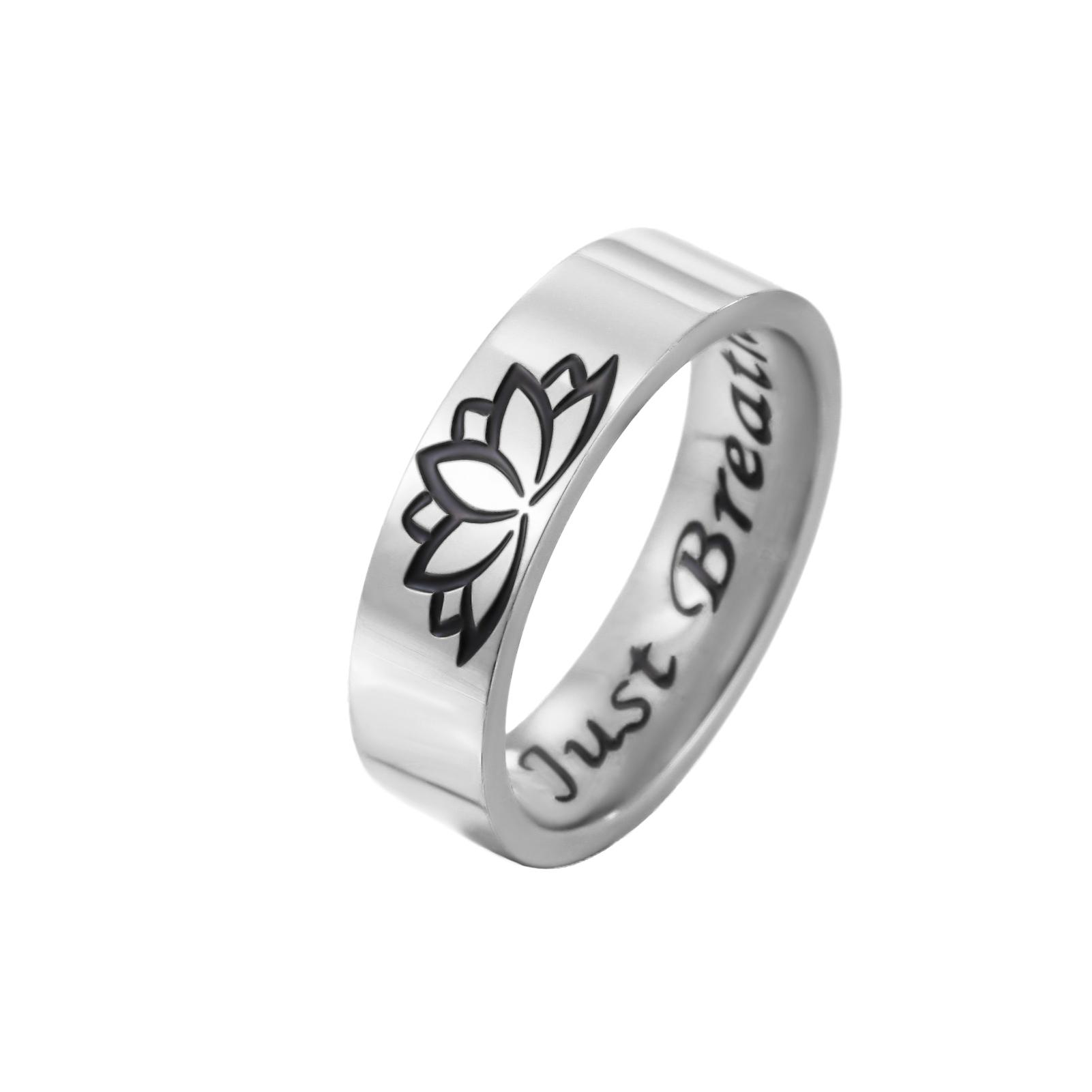 LIKGREAT Lotus Flower Ring for Women Men Just Breathe Rings Meditation Spiritual Yoga Stainless Steel Jewelry Gift Wholesale 7
LIKGREAT Lotus Flower Ring for Women Men Just Breathe Rings Meditation Spiritual Yoga Stainless Steel Jewelry Gift Wholesale 7