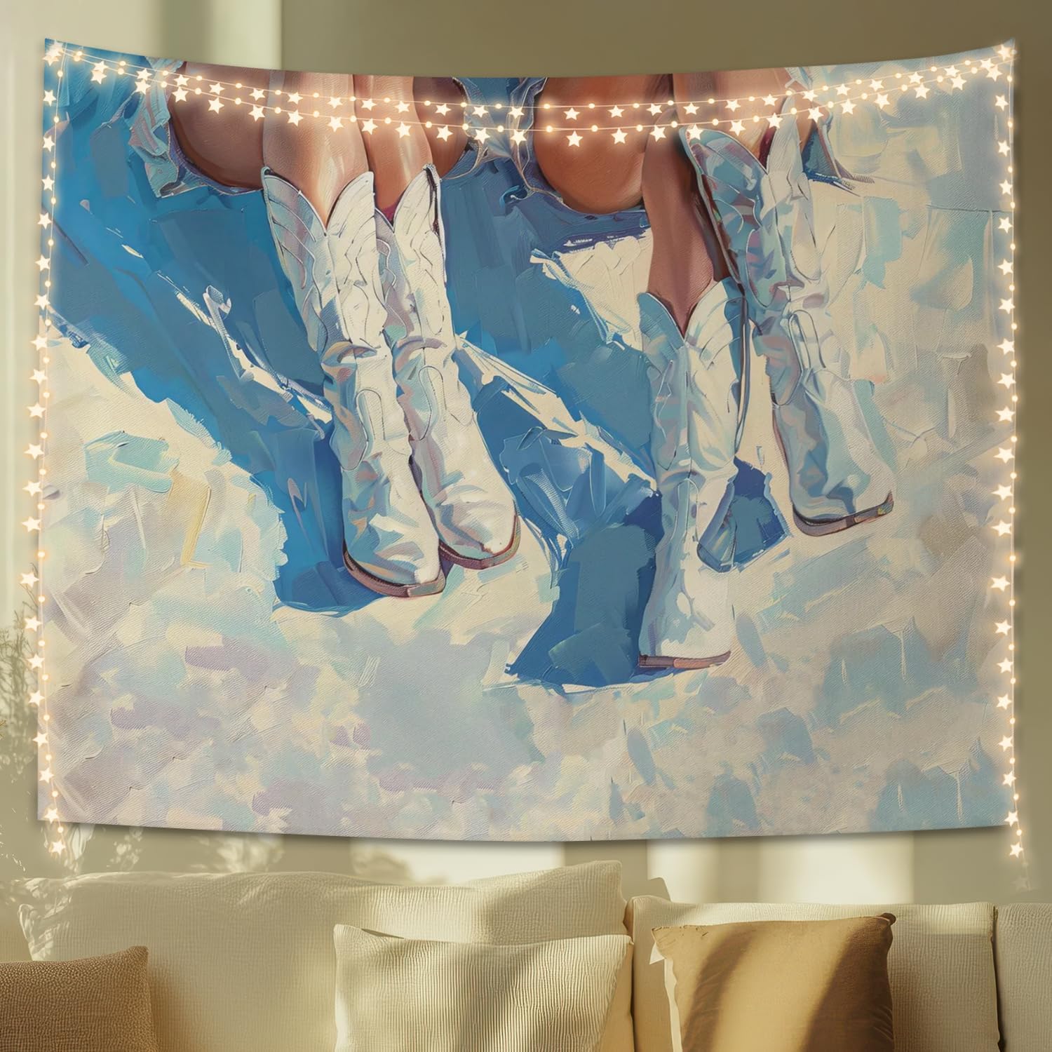 Coastal Cowgirl Tapestry Blue Boots Ocean Art Preppy Beachy Wall Decor for Dorm Bedroom 50x60 Inches 74x94cm(29x37in)
Coastal Cowgirl Tapestry Blue Boots Ocean Art Preppy Beachy Wall Decor for Dorm Bedroom 50x60 Inches 74x94cm(29x37in)