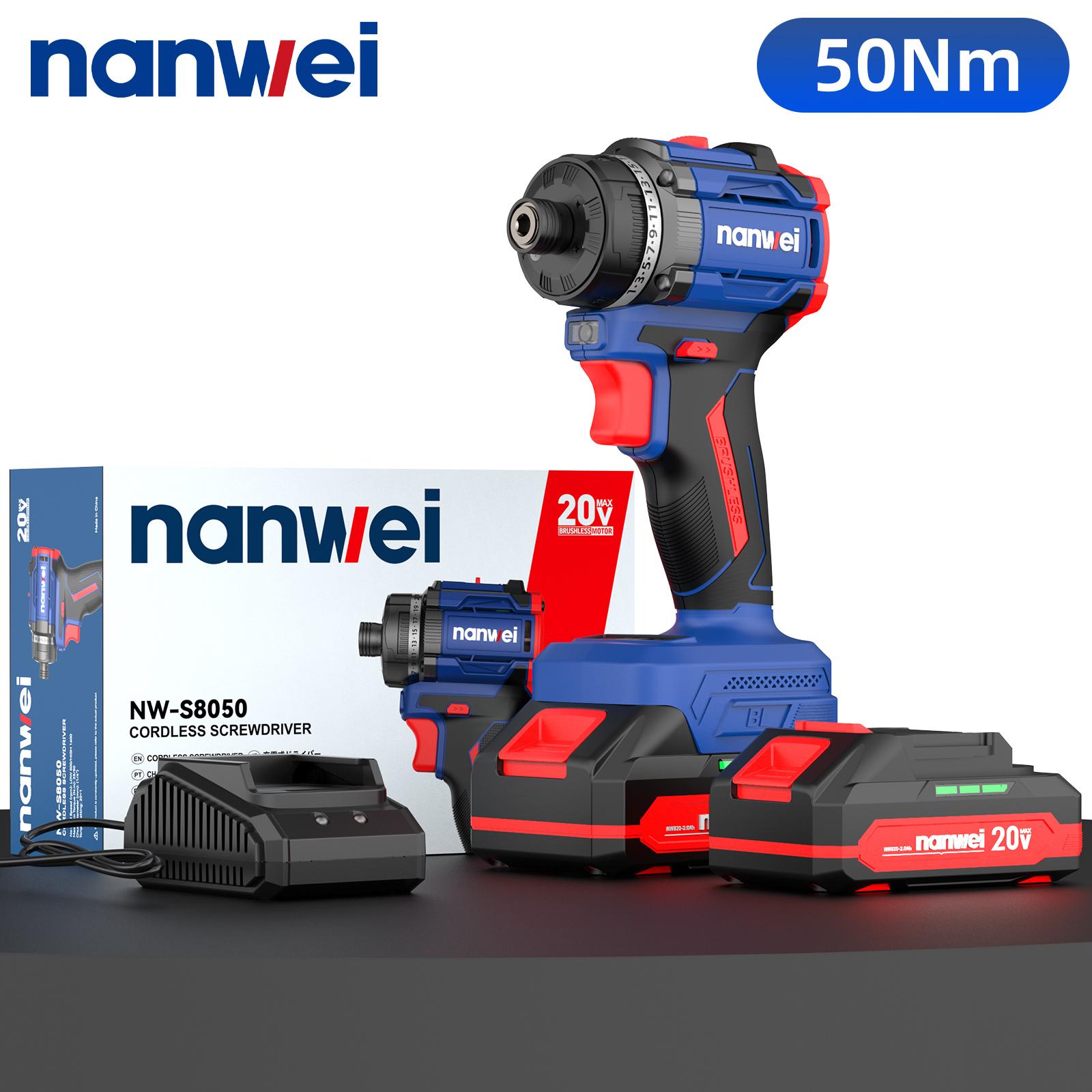 NANWEI 50 Нм Електричний шуруповерт 1/4 дюйма 2-й швидкісний режим, 500/1600 об/хв, безщітковий двигун 2.0ah battery x2
NANWEI 50 Нм Електричний шуруповерт 1/4 дюйма 2-й швидкісний режим, 500/1600 об/хв, безщітковий двигун 2.0ah battery x2
