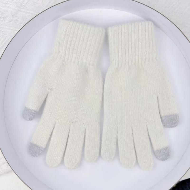 Зимние женские однотонные вязаные перчатки с сенсорным экраном, теплые и холодостойкие плюшевые перчатки белый
Зимние женские однотонные вязаные перчатки с сенсорным экраном, теплые и холодостойкие плюшевые перчатки белый