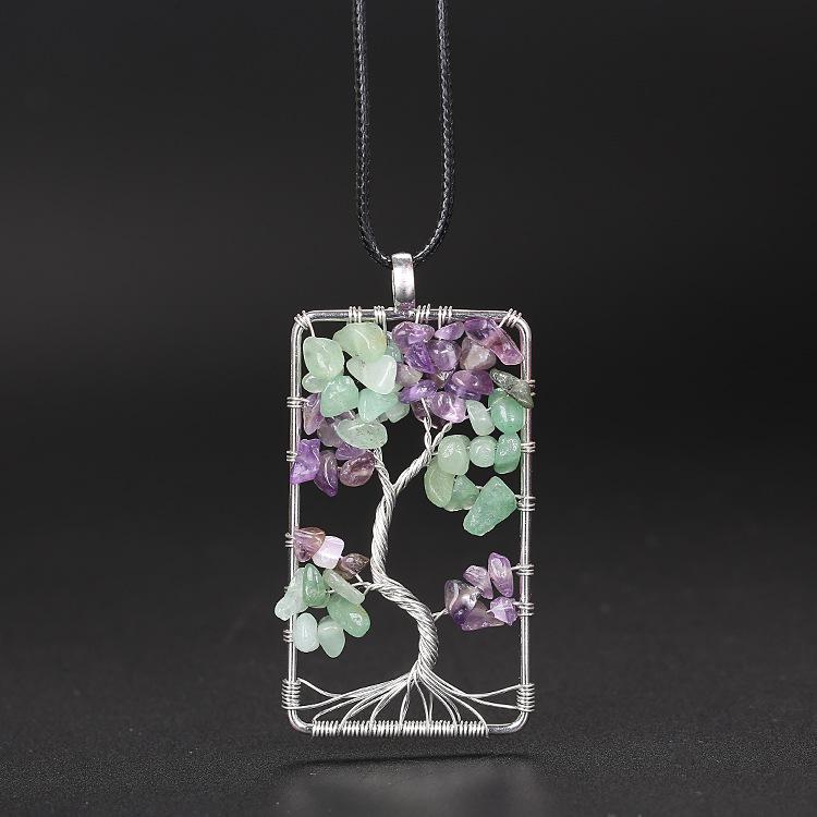 Natural Gravel Rectangular Winding Tree Of Life, Crystal Fortune Tree Necklace N40 Pure natural
Natural Gravel Rectangular Winding Tree Of Life, Crystal Fortune Tree Necklace N40 Pure natural