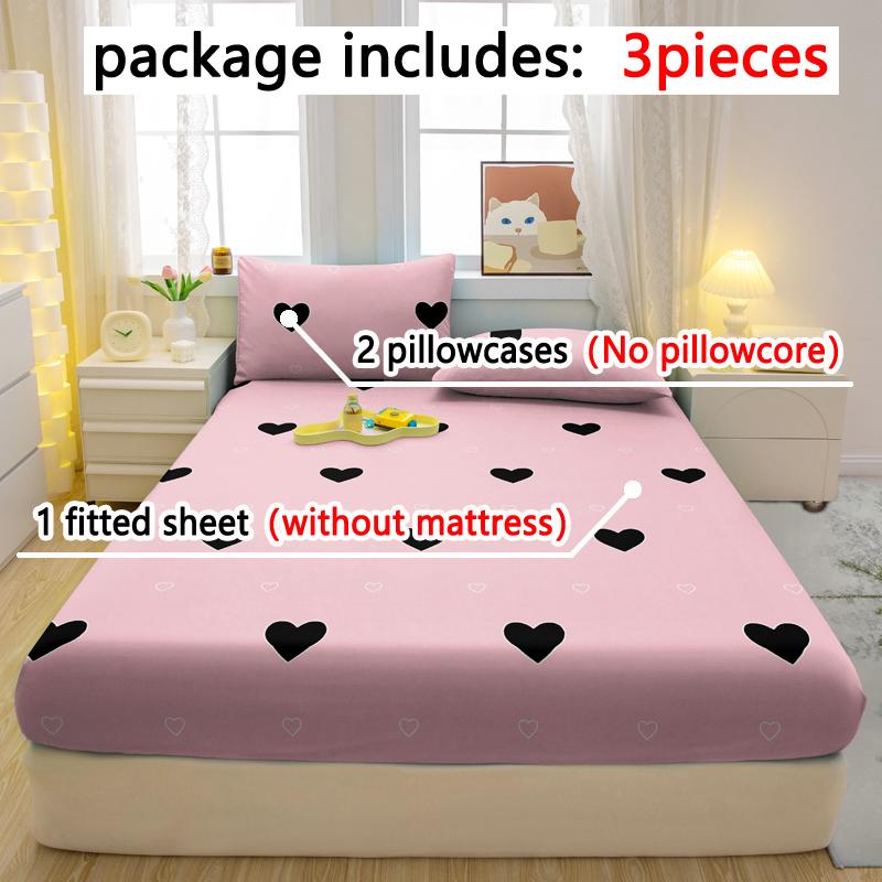 3-Piece Simple Modern Heart-Shaped Pattern Matte Three Piece Fitted Sheet Set, Bedroom Printed Bed Cover Set, Bedding 90x200cm
3-Piece Simple Modern Heart-Shaped Pattern Matte Three Piece Fitted Sheet Set, Bedroom Printed Bed Cover Set, Bedding 90x200cm