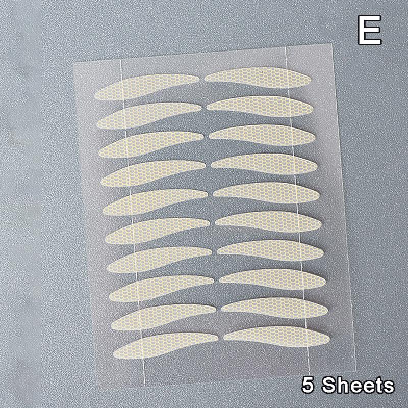 5 листов невидимой двойной ленты для век прозрачные самоклеящиеся натуральные большие подтяжка для глаз не оставляющие следов сетчатые-кружевные наклейки для глаз E