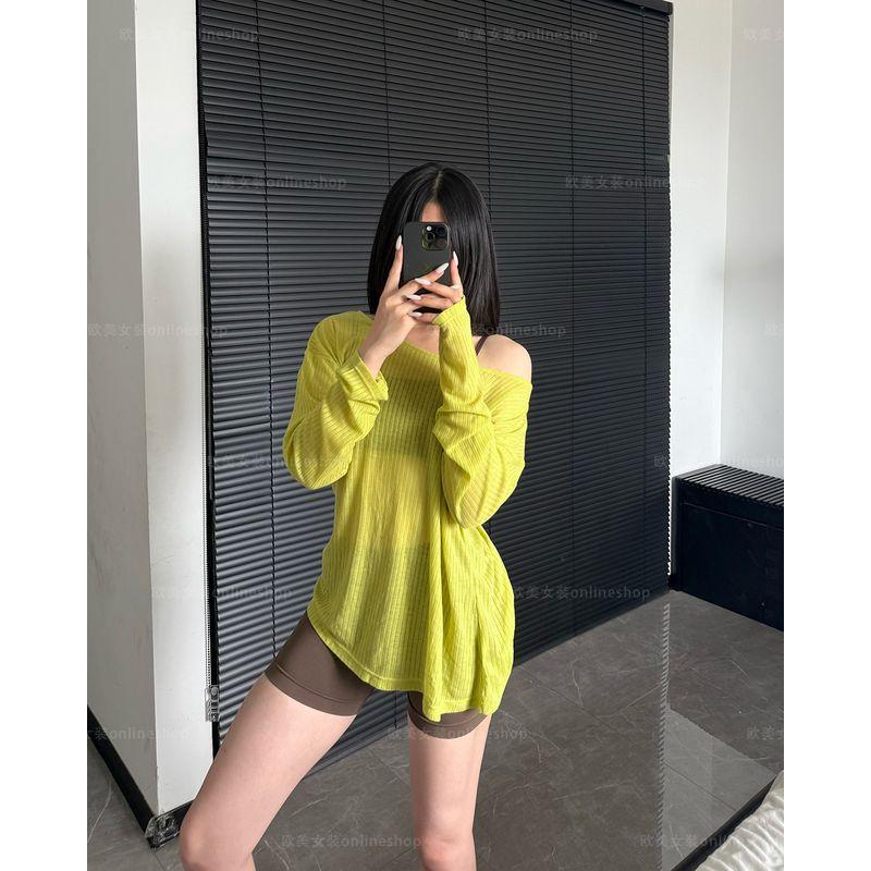 Big Neckline Loose Sports Cover up Women off-the-Shoulder Breathable Workout Clothes Lightweight Yoga Long sleeve Slimming Top Yellowish Green L
Big Neckline Loose Sports Cover up Women off-the-Shoulder Breathable Workout Clothes Lightweight Yoga Long sleeve Slimming Top Yellowish Green L