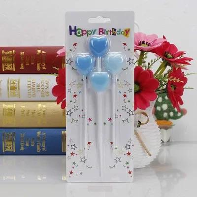 4Pcs/Set Candle Love Heart/Star Sticks Design Birthday Cake Candles Safe Flames Party Festivals Home Decorations love heart-Blue
4Pcs/Set Candle Love Heart/Star Sticks Design Birthday Cake Candles Safe Flames Party Festivals Home Decorations love heart-Blue