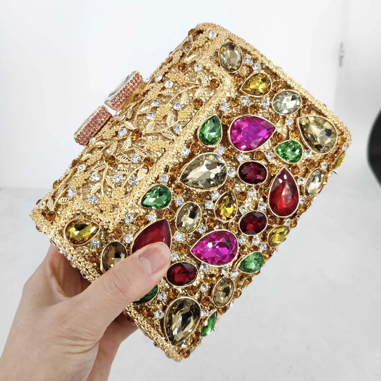 Boutique De FGG Multicolored Big Stones Women Crystal Clutch Evening Bags Party Cocktail Rhinestone Handbags Wedding Purses Large
Boutique De FGG Multicolored Big Stones Women Crystal Clutch Evening Bags Party Cocktail Rhinestone Handbags Wedding Purses Large