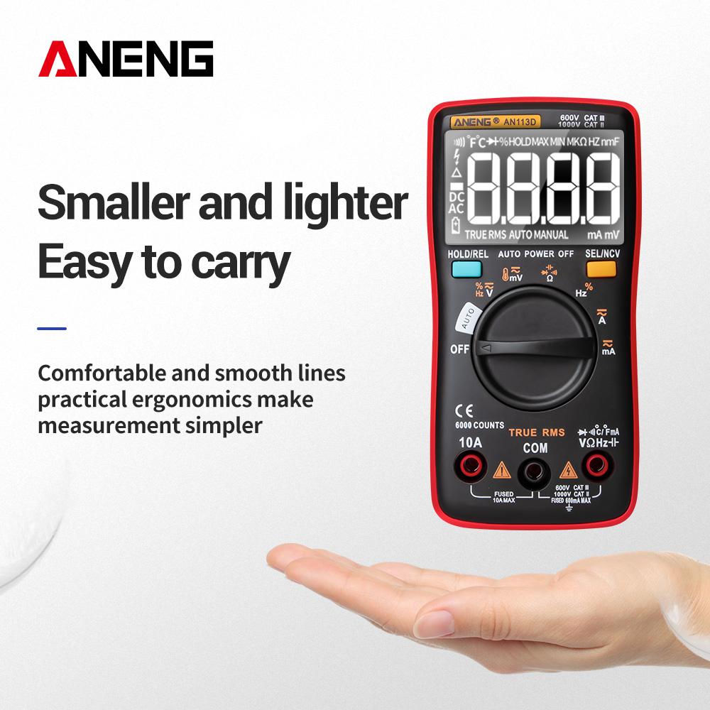 ANENG AN113D Digital Multimeter 6000 Counts Electrical Meter Transistor Tester Auto Rang AC/DC Voltage Calibrator red
ANENG AN113D Digital Multimeter 6000 Counts Electrical Meter Transistor Tester Auto Rang AC/DC Voltage Calibrator red