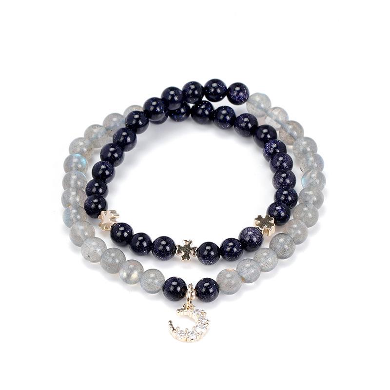 Браслет из нескольких нитей «Звезда Луна Миф» из синего песчаника и серого лунного камня для женщин - Романтичное звездное небо корейский стиль подарок
Браслет из нескольких нитей «Звезда Луна Миф» из синего песчаника и серого лунного камня для женщин - Романтичное звездное небо корейский стиль подарок