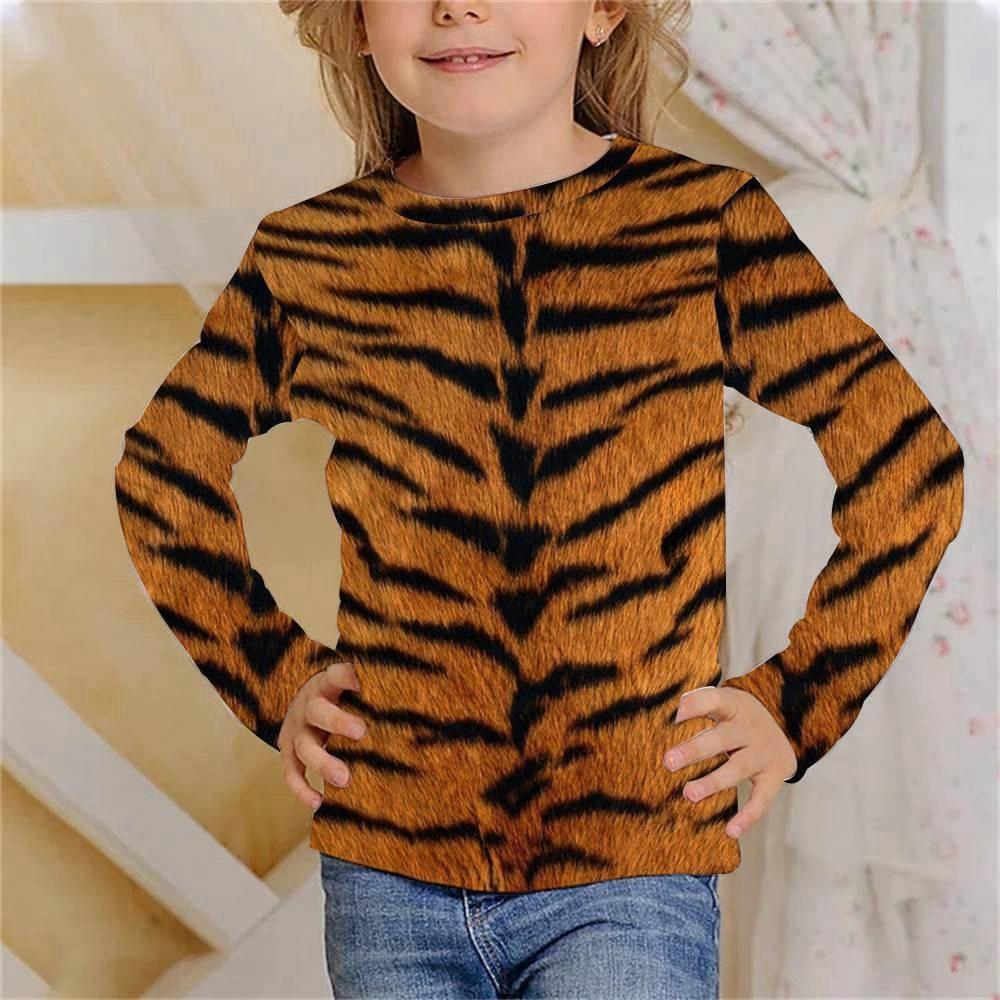 Spring and Autumn Round Neck Tiger Skin Leopard Pattern 3D Printed Top Fashionable Casual Long Sleeved Children s Girl T-shirts 170
Spring and Autumn Round Neck Tiger Skin Leopard Pattern 3D Printed Top Fashionable Casual Long Sleeved Children s Girl T-shirts 170