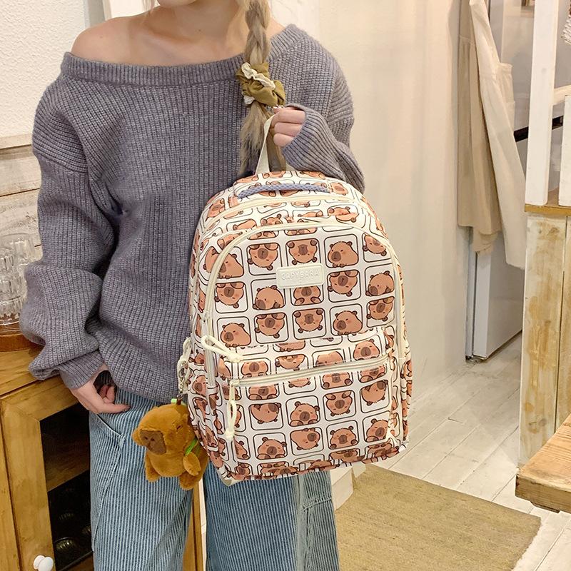 Cartoon Printed Capibala Backpack Cute Capybara Large-capacity Lightweight Burden-reduction Student Schoolbag Storage Bag S синий
Cartoon Printed Capibala Backpack Cute Capybara Large-capacity Lightweight Burden-reduction Student Schoolbag Storage Bag S синий