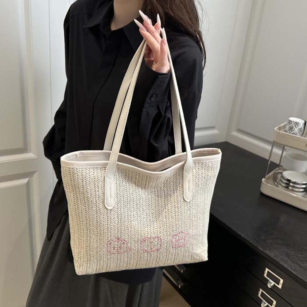 Sweet Woven Underarm Bag PU Summer Beach Handbag Casual Straw Tote Bag Daily рожевий
Sweet Woven Underarm Bag PU Summer Beach Handbag Casual Straw Tote Bag Daily рожевий