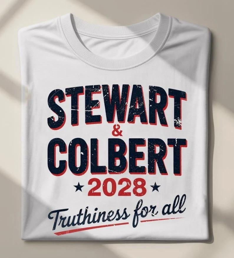 HOT NEW Jon Stewart amp Stephen Colbert 2028 Truthiness for All Shirt Funny Unisex T-Shirt S
HOT NEW Jon Stewart amp Stephen Colbert 2028 Truthiness for All Shirt Funny Unisex T-Shirt S
