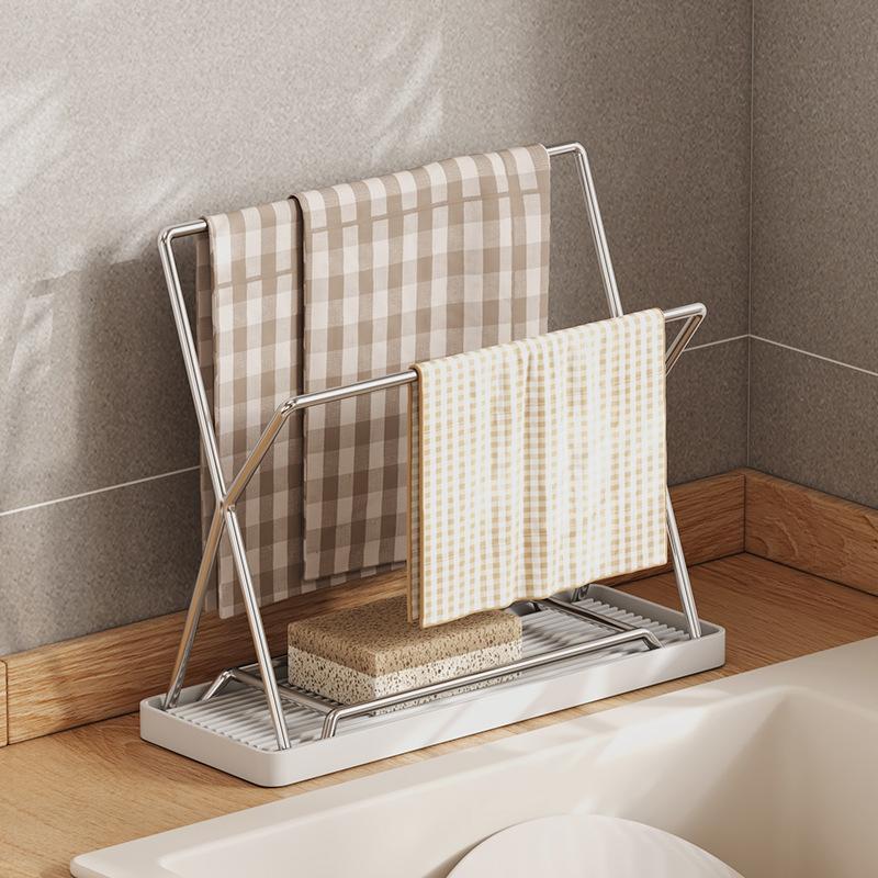 304 Stainless Steel Dishcloth Rack Kitchen Countertop Sink-Side Dishcloth Drying Rack Sponge Holder Cleaning Brush Drainage Storage Rack
304 Stainless Steel Dishcloth Rack Kitchen Countertop Sink-Side Dishcloth Drying Rack Sponge Holder Cleaning Brush Drainage Storage Rack